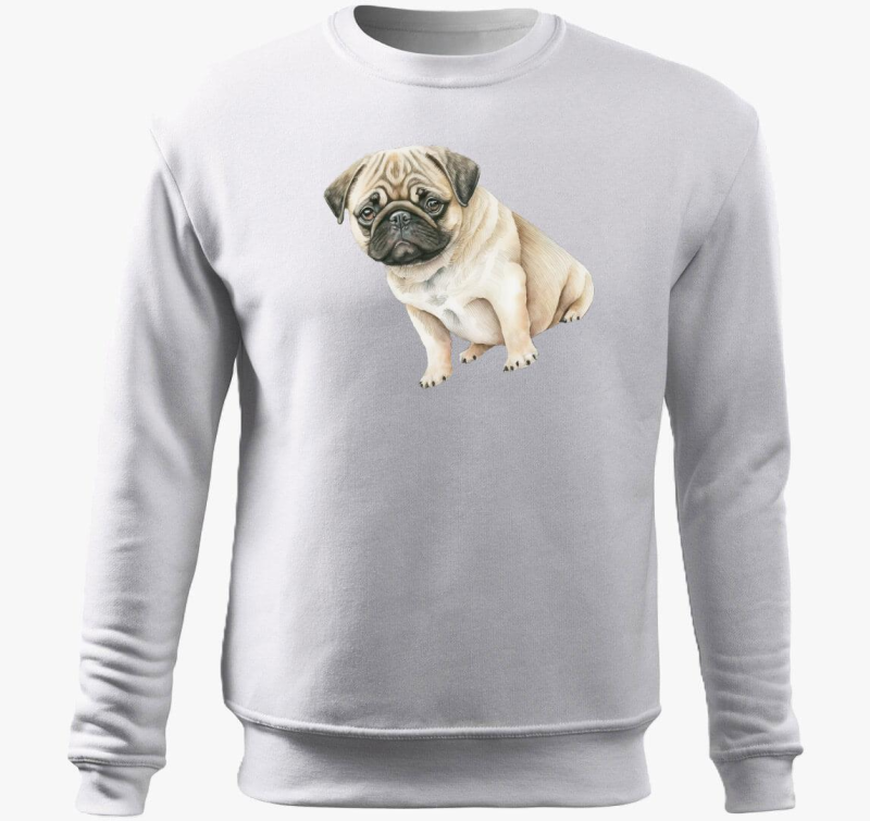 Mopsz akvarell belebújós pulóver
