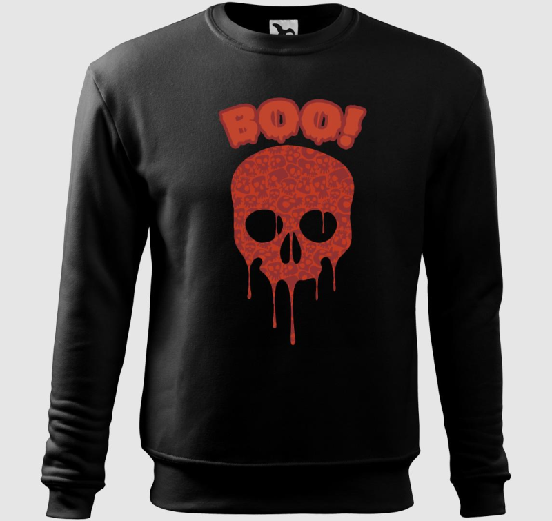 boo red skull belebújós pulóver