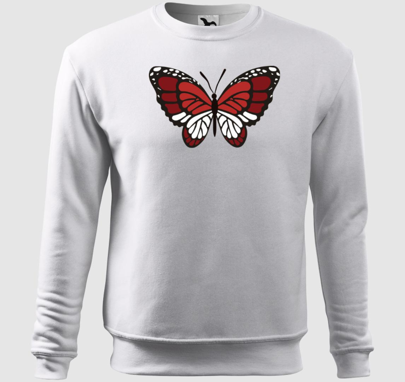 Gyönyörű piros pillangó belebújós pulóver