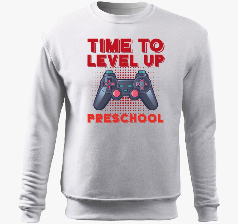 Preschool piros feliratos belebújós pulóver