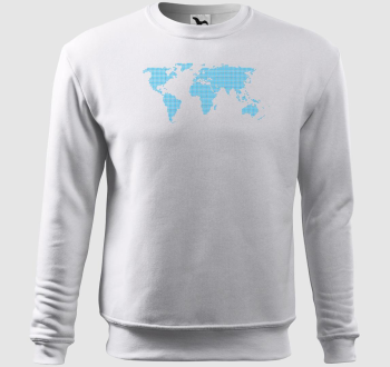 Pontozott kék világtérkép belebújós pulóver