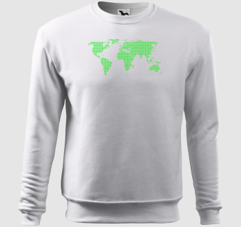 Pontozott zöld világtérkép belebújós pulóver