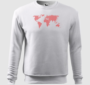 Pontozott piros világtérkép belebújós pulóver