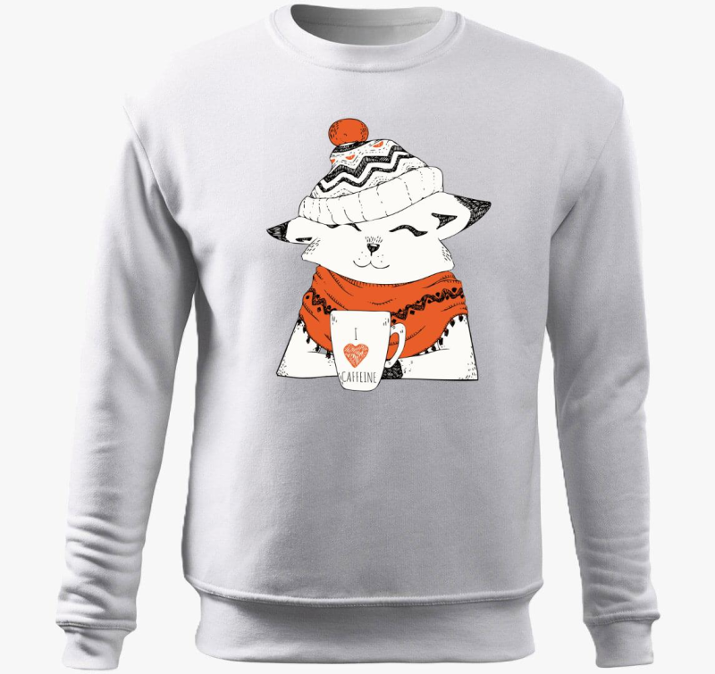 Winter cat caffeine belebújós pulóver