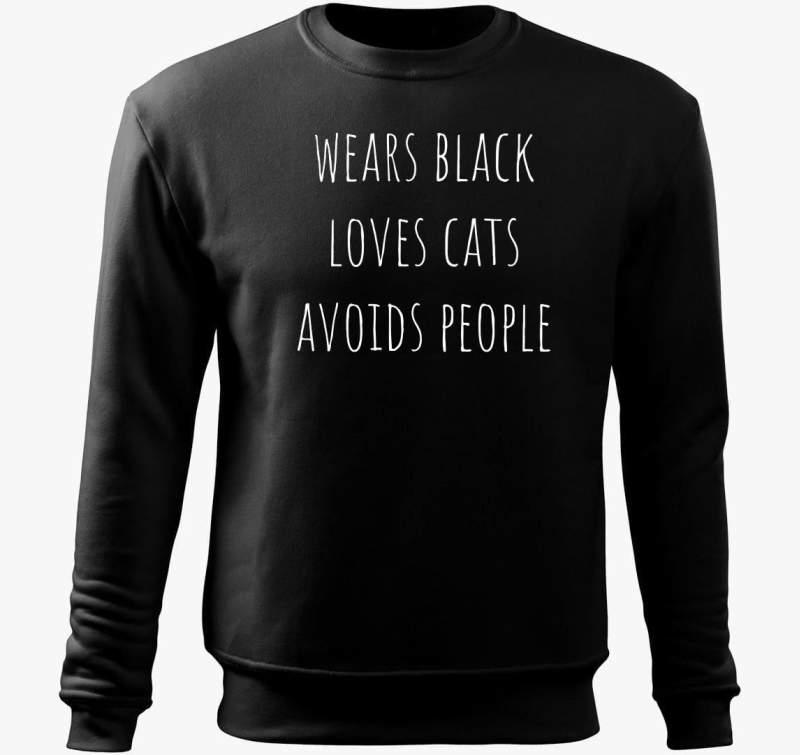 Black - cats belebújós pulóver
