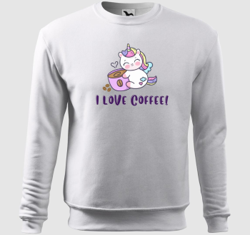 I love coffee Unikornis belebújós pulóver