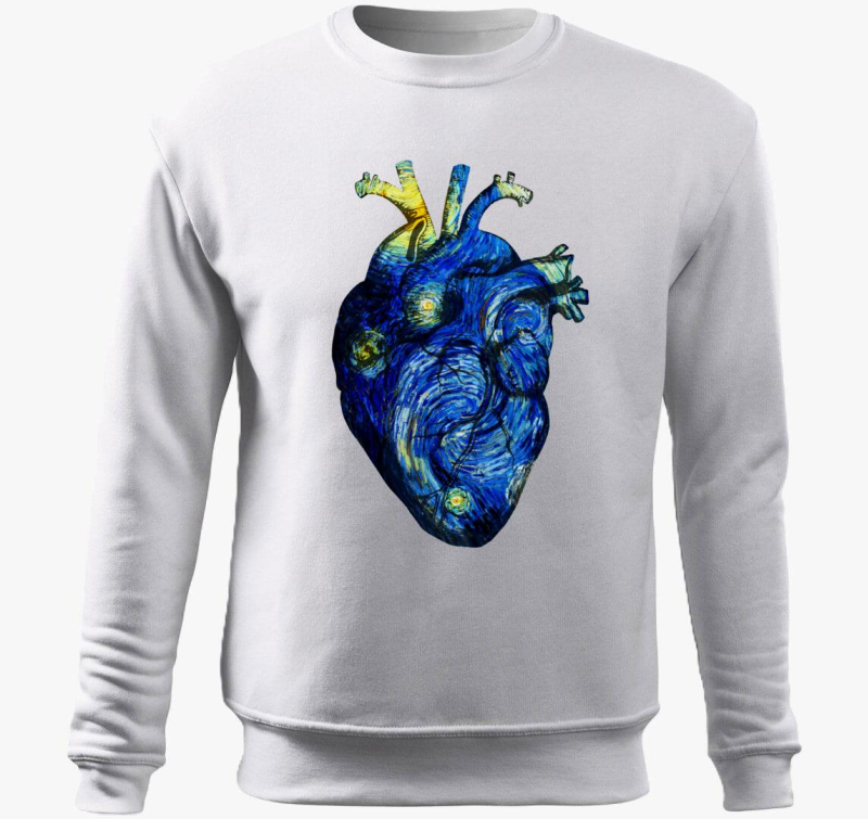 Starry night anatomy heart belebújós pulóver