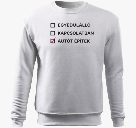 Autót építek belebújós pulóver...