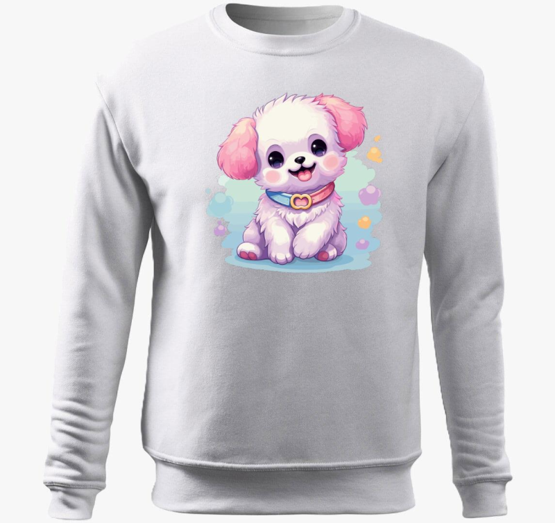 Kis fehér kutyus belebújós pulóver