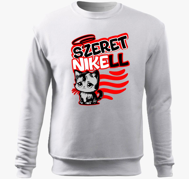 Szeretni kell cicusos belebújós pulóver