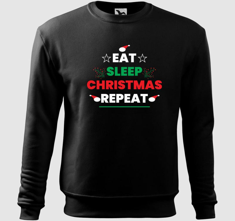 Eat sleep christmas repeat belebújós pulóver