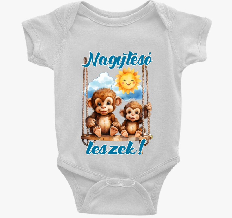 Nagytesó leszek, kismajmok hintán fiús body