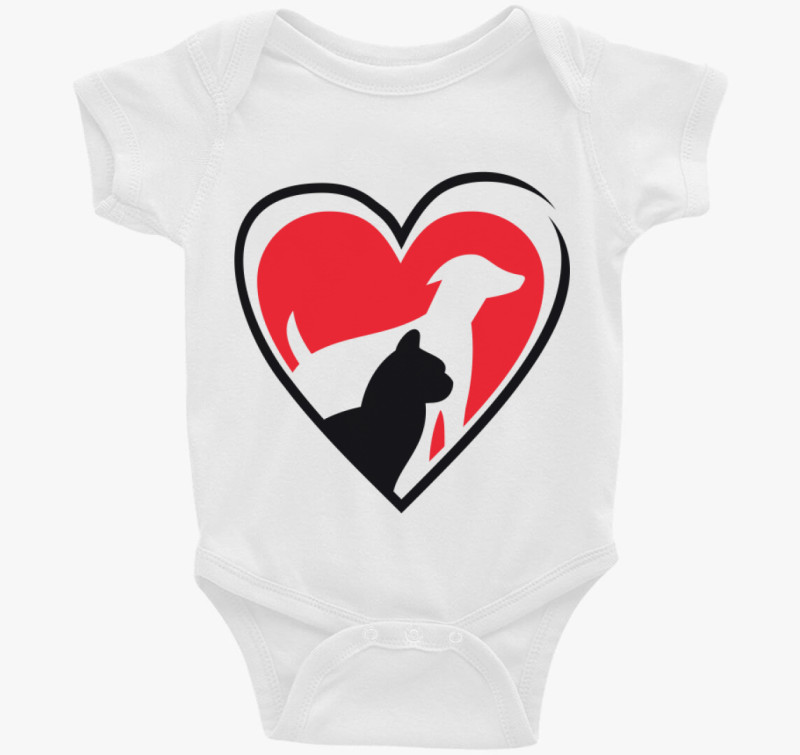 Kutya macska szív body