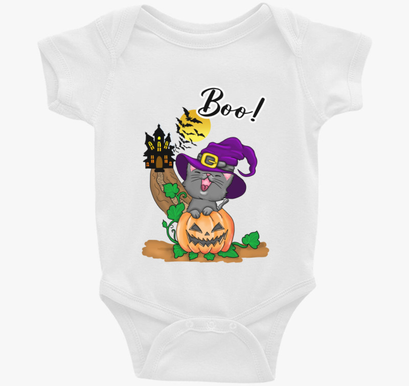 Halloween Cica tökben gyerek body