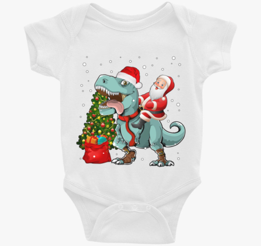 Mikulás a T-Rex hátán body