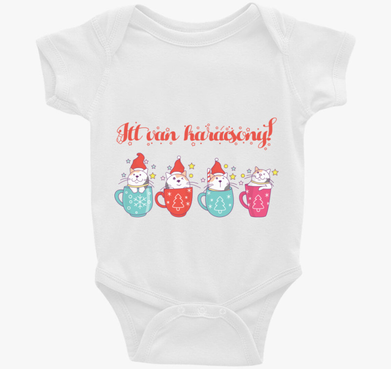 Itt van karácsony macskás body