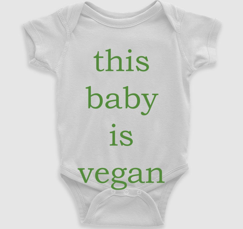 This baby is vegan (zöld betűs) body