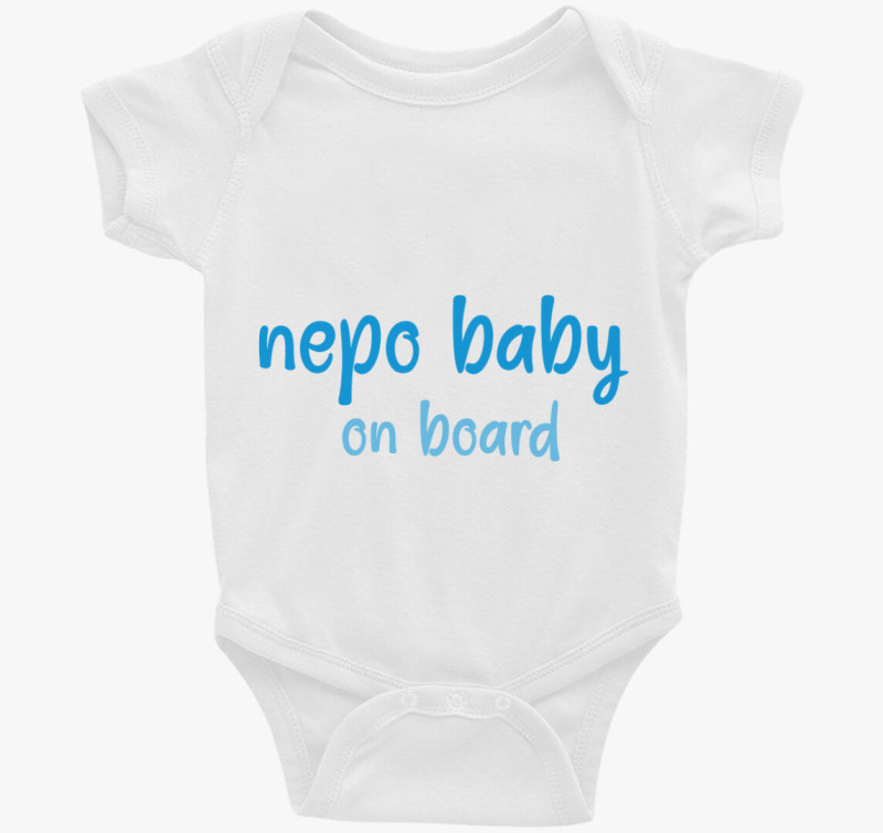 Nepo baby on board (kék) feliratos body