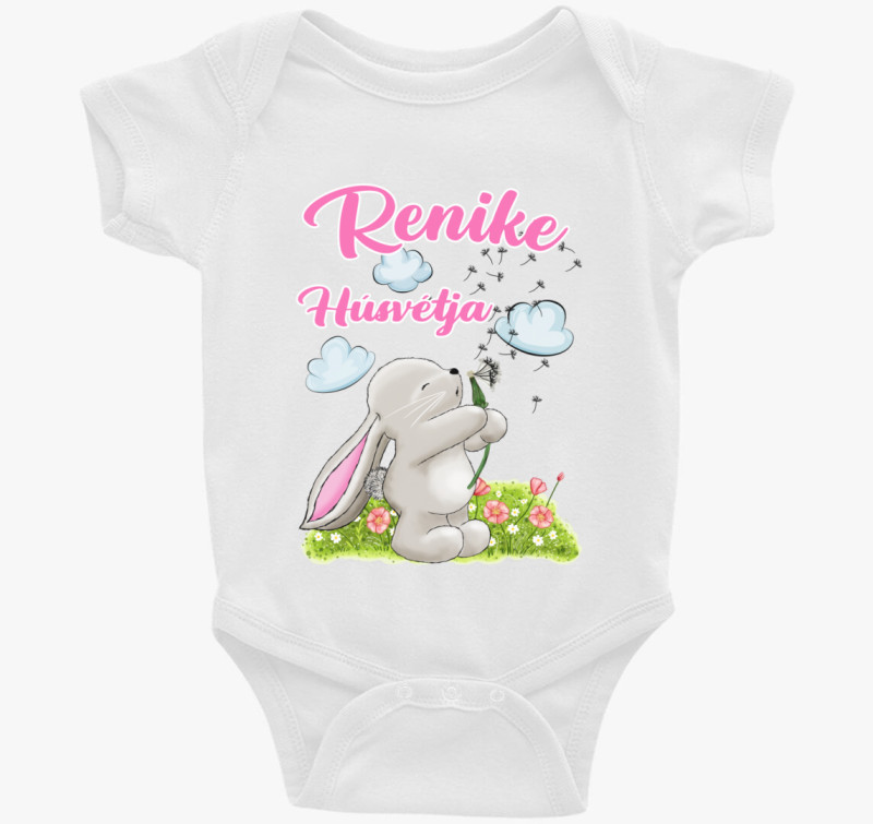Húsvét Nyuszi fújókával névvel lány body