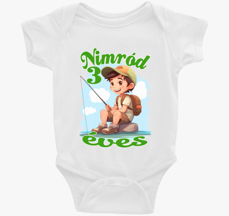 Szülinapi horgászós kisfiú névvel body