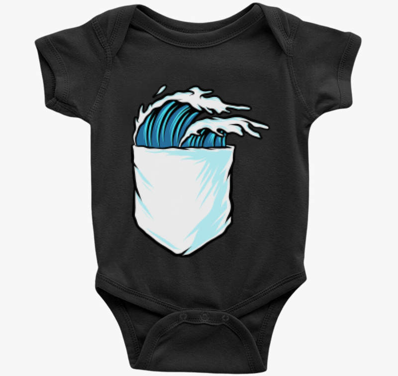 Hullámzás zsebmintás body