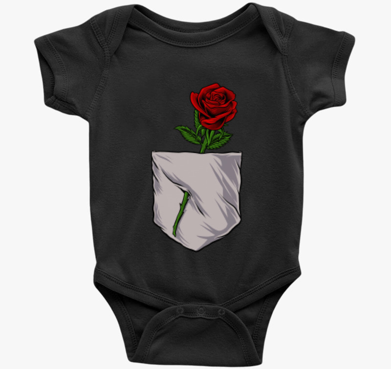 Rózsás zsebmintás body