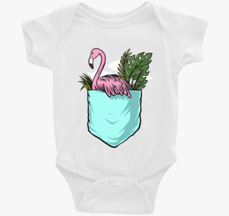 Flamingós zsebmintás body