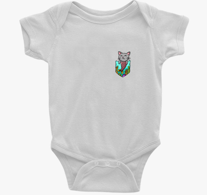 Sellőcicás zsebmintás body
