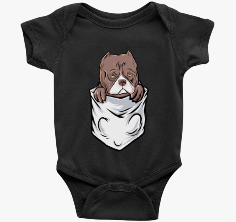 Pitbullos zsebmintás body