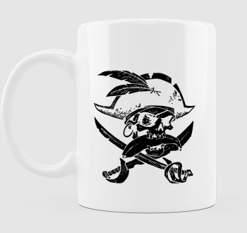 Pirate skull silhouette bögre