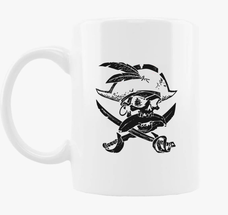 Pirate skull silhouette bögre