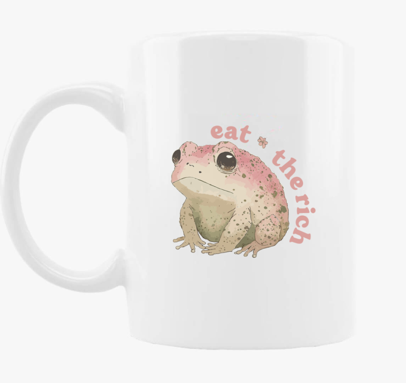 Eat the rich pink béka bögre