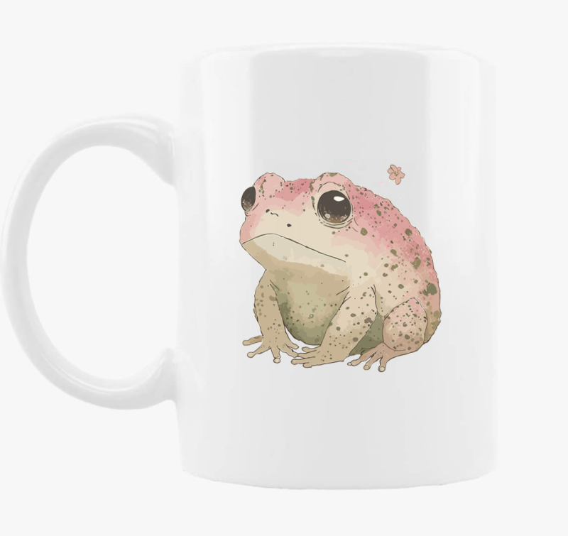 Sad pink frog bögre