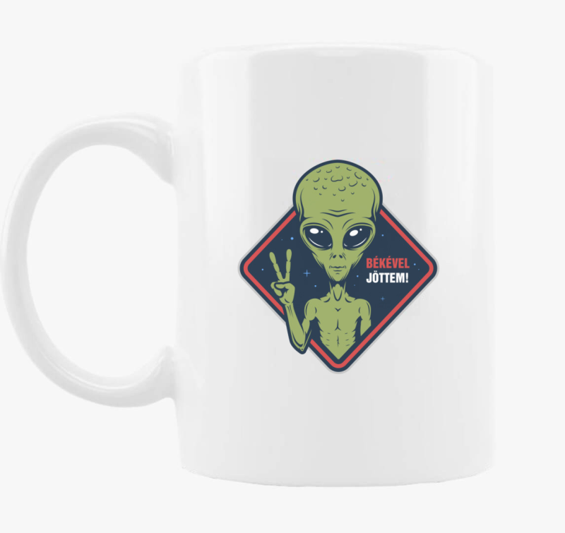 Ufo Alien békével jöttem divat bögre
