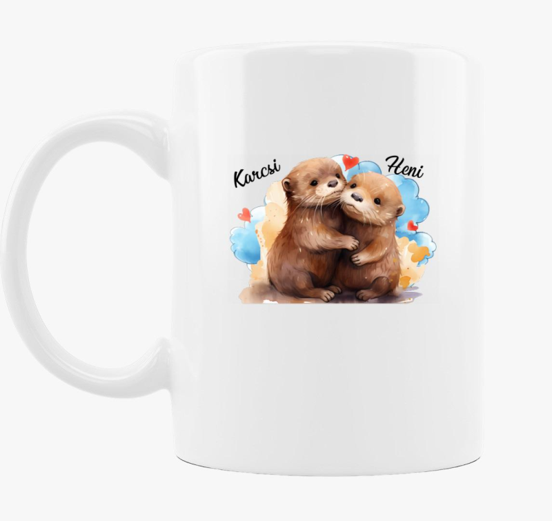 Összebújós szerelmes Vidrák bögre