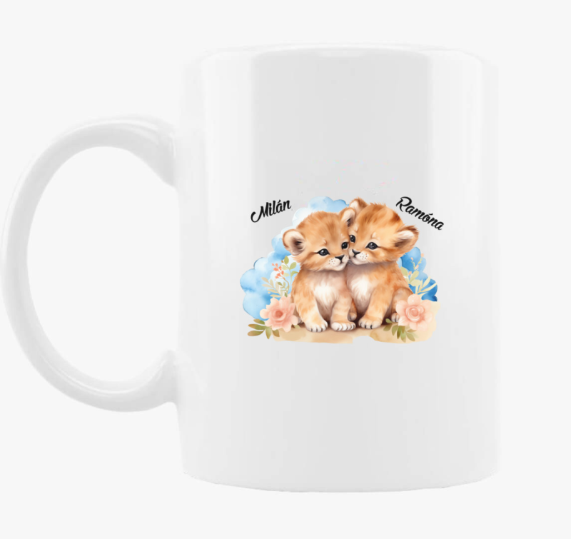 Összebújós szerelmes Oroszlánok bögre