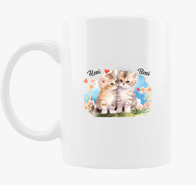 Összebújós szerelmes Cicák bögre