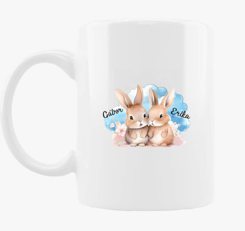 Összebújós szerelmes Nyuszik bögre