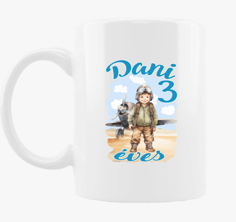 Pilóta kisfiú szülinapi bögre