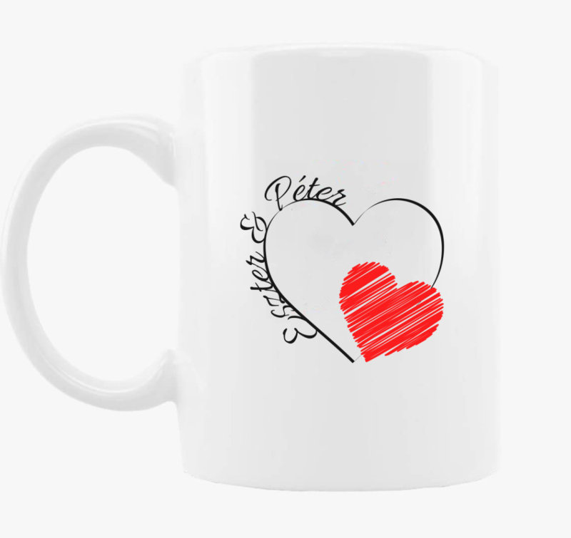 Szerelmeseknek bögre - egyedi névvel