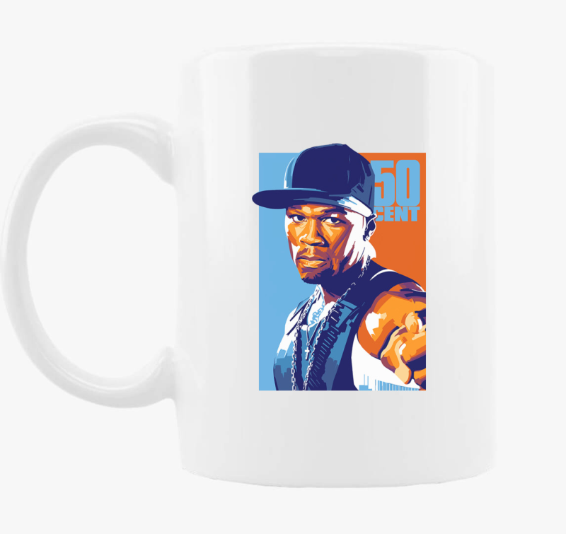 50 Cent  kék-narancssárga bögre