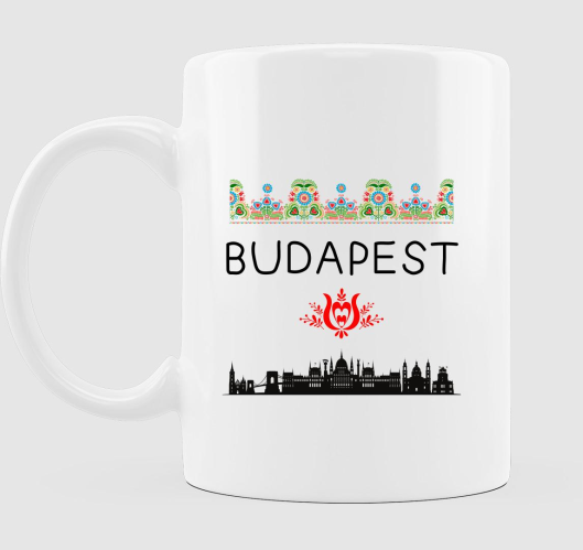 Budapest virágos bögre