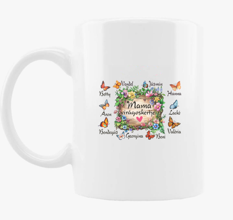 Mama virágoskertje sok kis lepke bögre