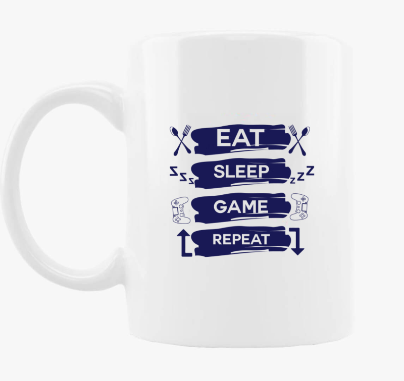 Eat sleep game repeat bögre