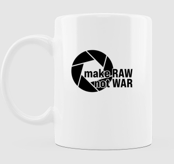 Make RAW not WAR fekete mintás bögre