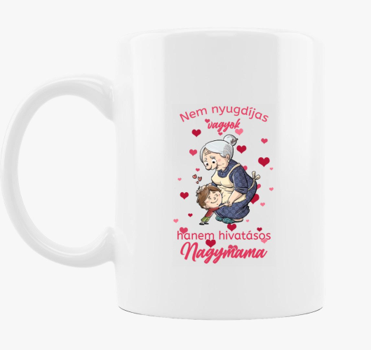 Nyugdíjas nagymama bögre