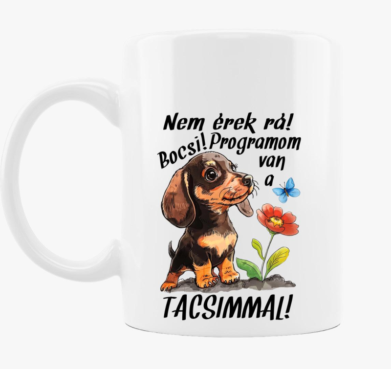 Tacsi Nem érek rá bocsi programom van a Tacsimmal! bögre