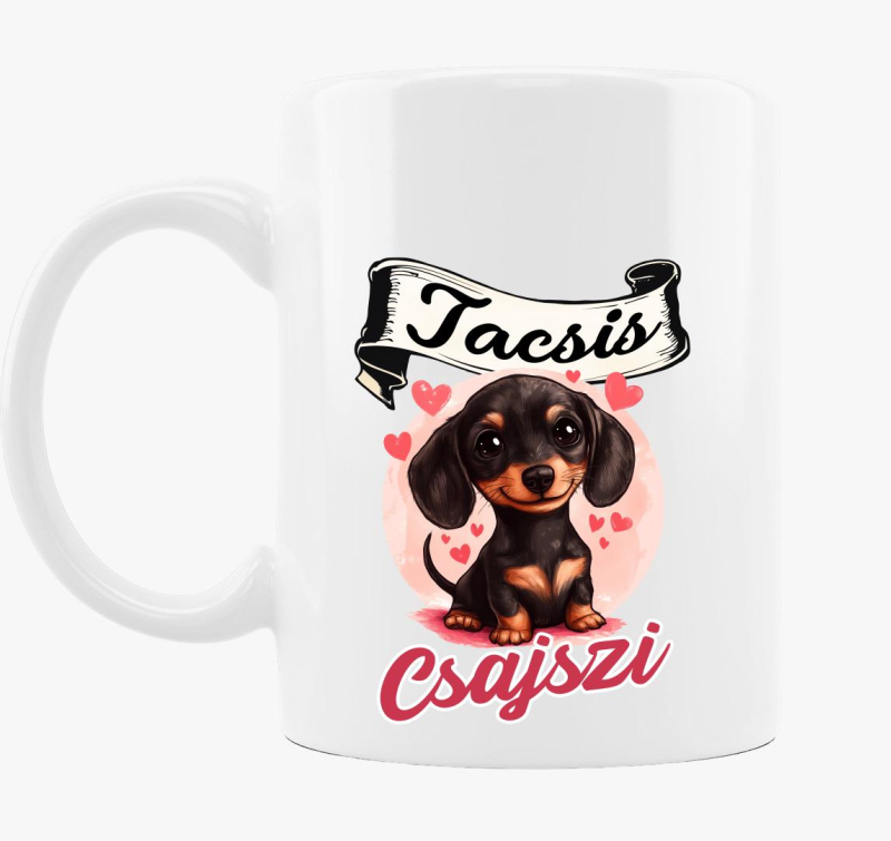 Tacsis Csajszi fekete tacsi bögre