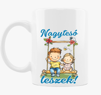 Nagytesó leszek, kisfiú hintázik pici lánnyal bögre