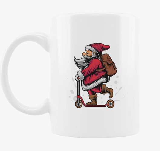 Rolleres Mikulás bögre